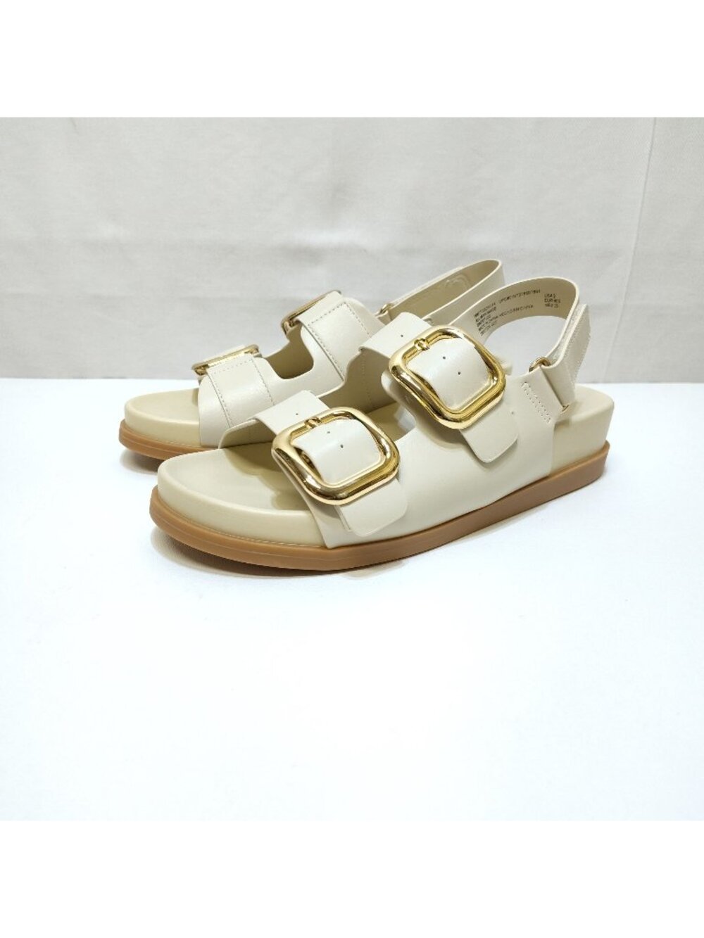 Time And Tru Dad Buckle Slingback Sandal Size 9 Bone Color Adjustable Strap NWT